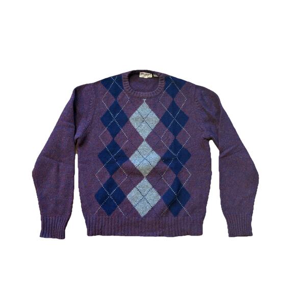 Vtg Parker of Vienna Men's Crewneck Pullover Grandpa Sweater 100% Shetland Wool - Picture 1 of 8